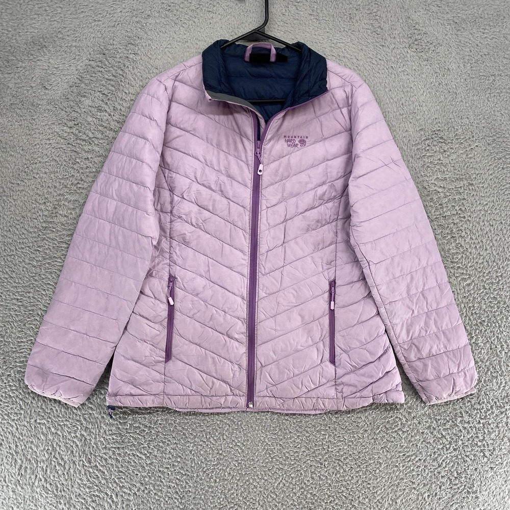 Mountain Hardwear Down Puffer Jacket Womens Large Purple Q Shield 650 Warm